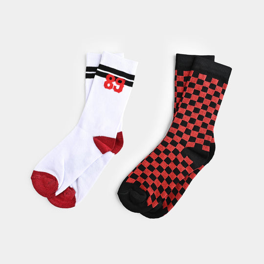 Boys Pack Of 2 Socks Hot Wheels-Red.White