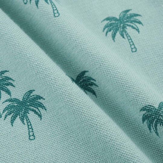 Boys Cotton PK Polo Palm Tree-Blue