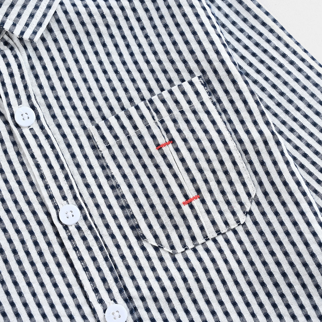 Boys Yarn Dyed Shirt- White Check
