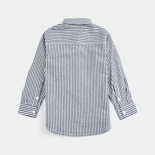 Boys Yarn Dyed Shirt- White Check