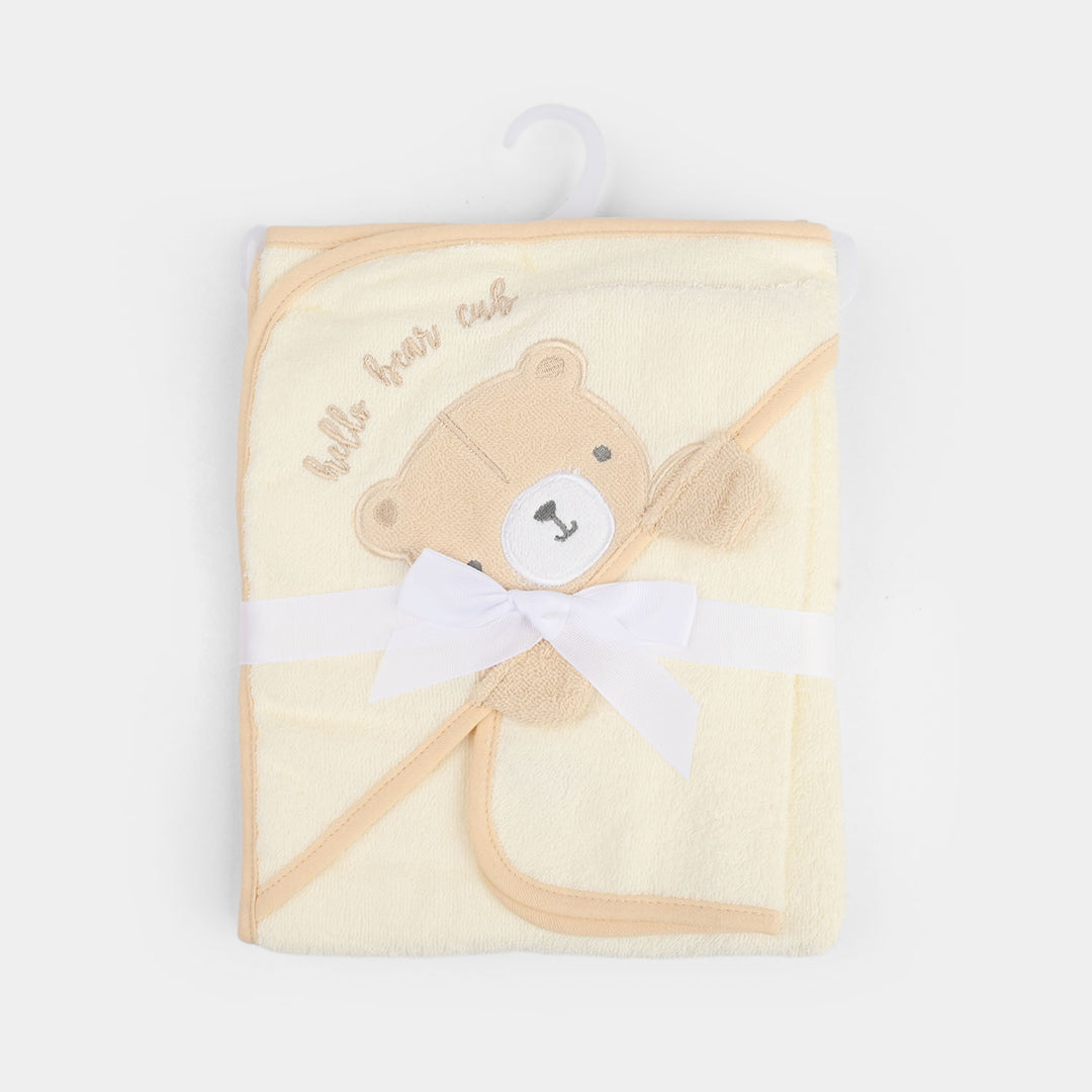 Hooded Baby Bath & Face Towel Woven Terry
