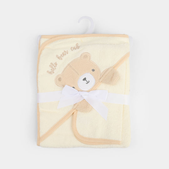 Hooded Baby Bath & Face Towel Woven Terry