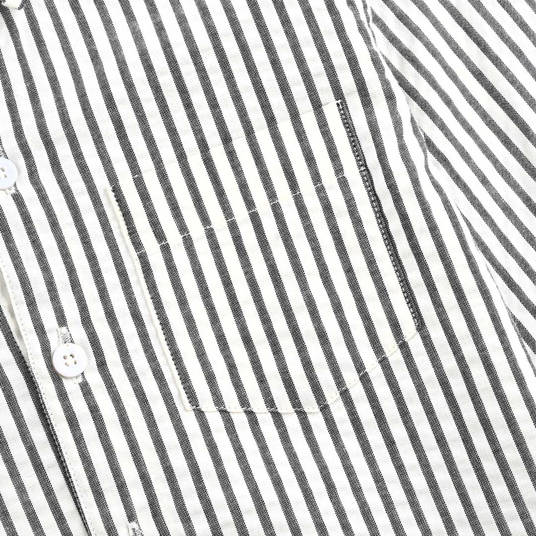 Boys Yarn Dyed Shirt F/S (Ready To Explore) - G/Stripe