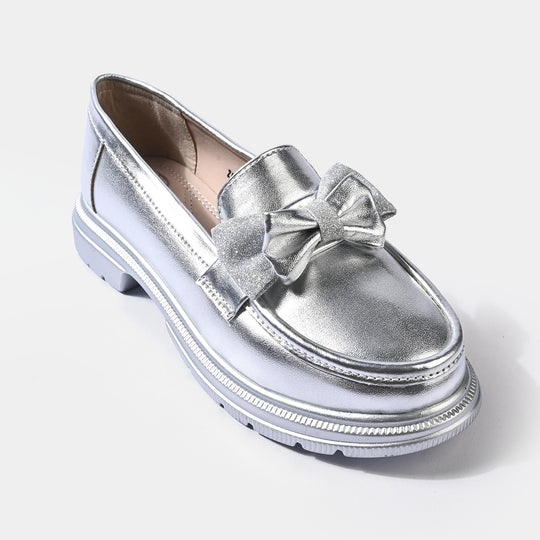 Girls Loafer ZP-104-SILVER