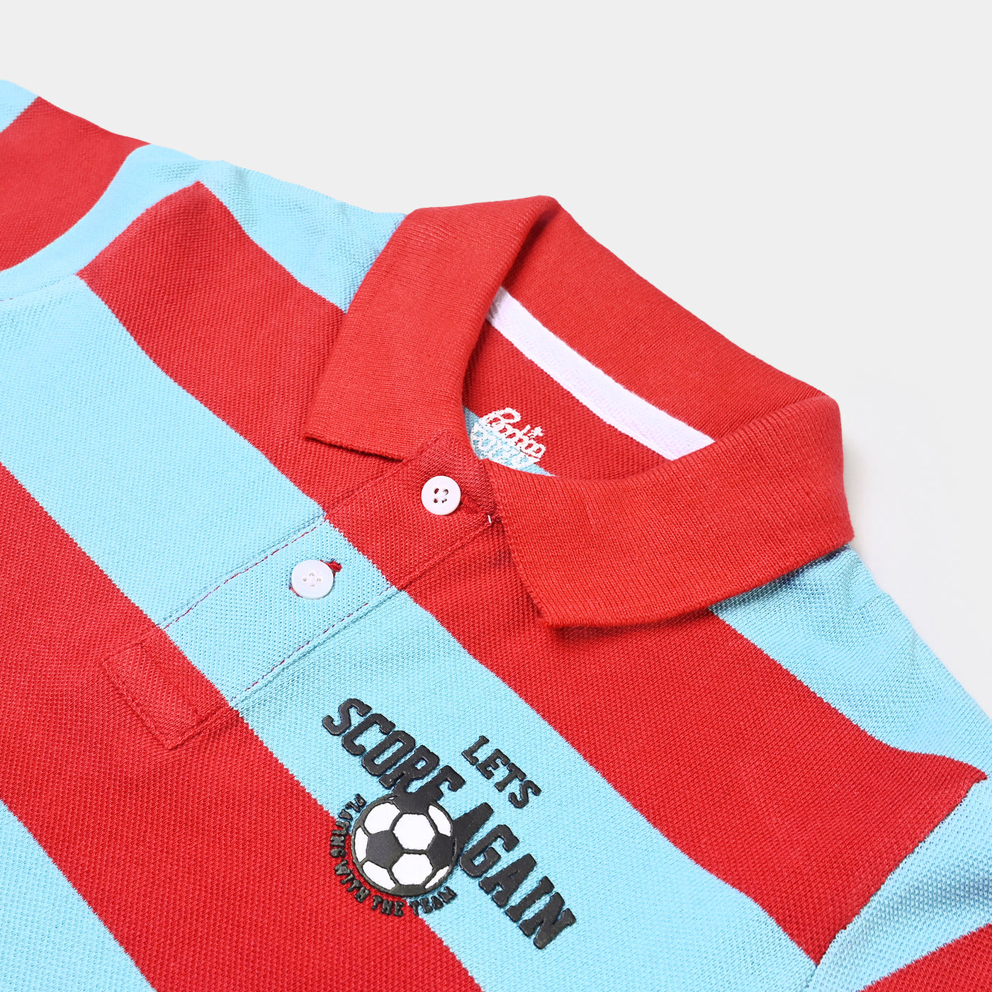 Boys Cotton PK Polo T-shirt Score Again-F. Scarlet