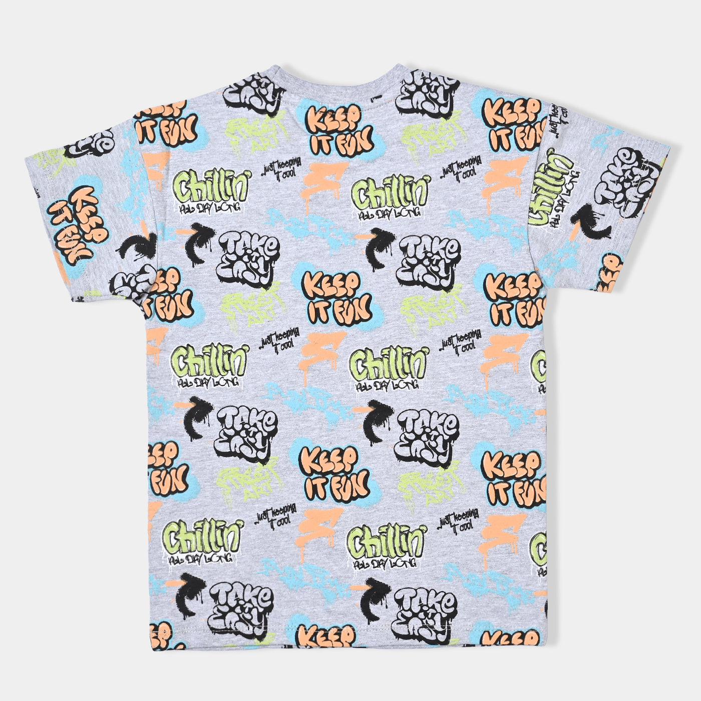 Boys Slub Jersey T-Shirt H/S Keep It Fun-Grey