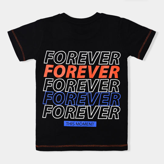 Boys Cotton Jersey T-Shirt H/S Forever-Black