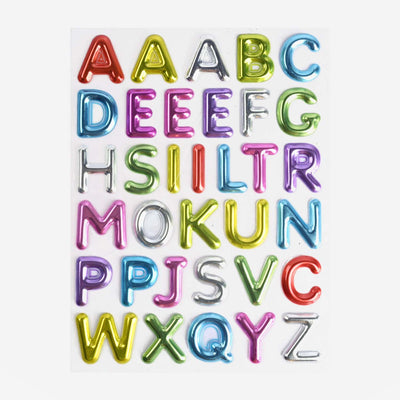 Colorful English Letters 3D Kid's School Sticker