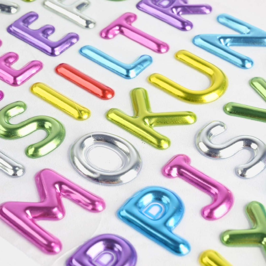 Colorful English Letters 3D Kid's School Sticker