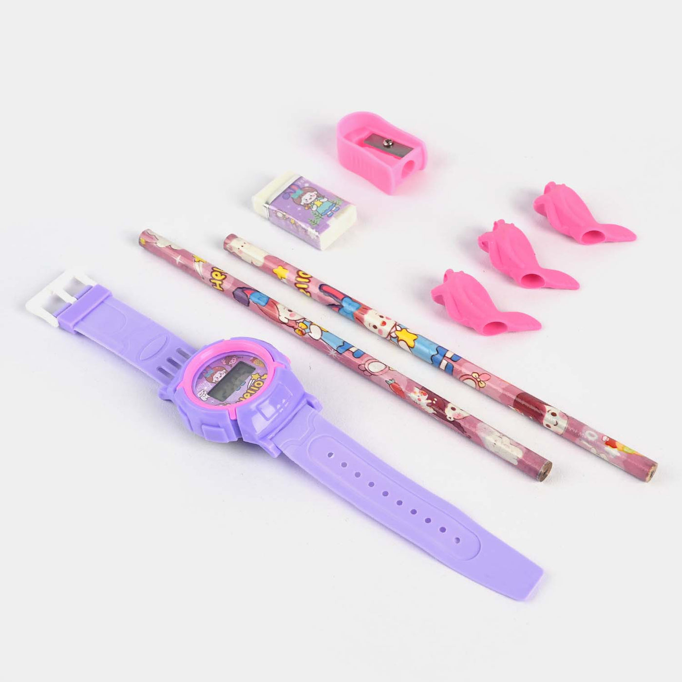 Stationery Set With Wristwatch For Kids