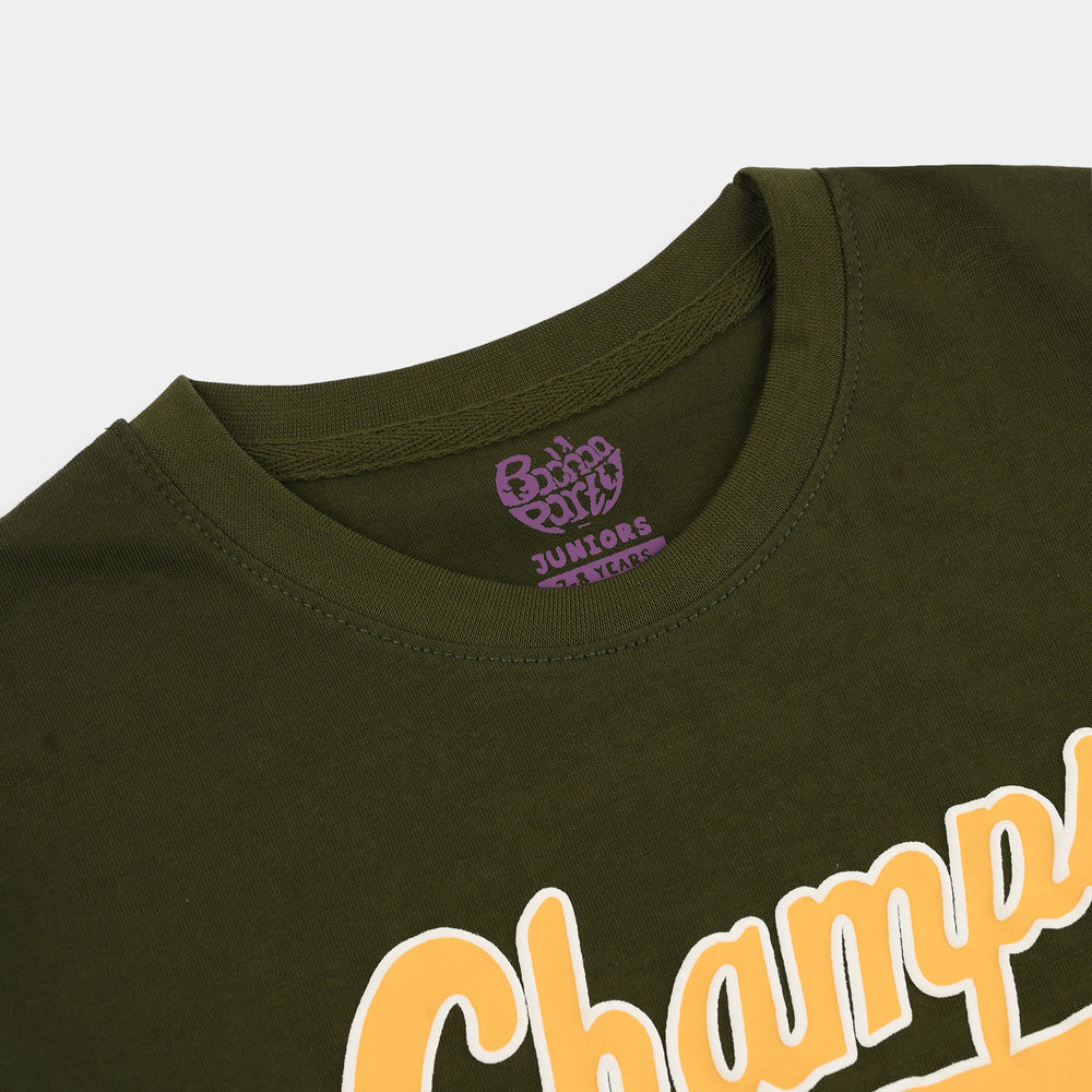 Boys Jersey/Terry T-Shirt (Champs) - Rifle Green