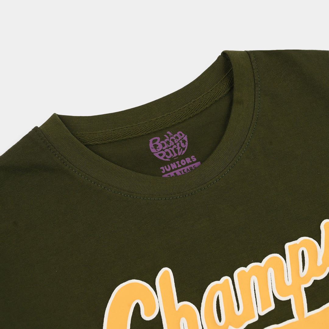 Boys Jersey/Terry T-Shirt (Champs) - Rifle Green