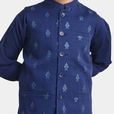 Boys khaddar 3 piece - Navy Blue