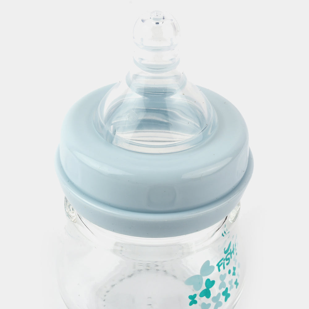 Fish Baby Glass Feeding Bottle 80Ml | Blue