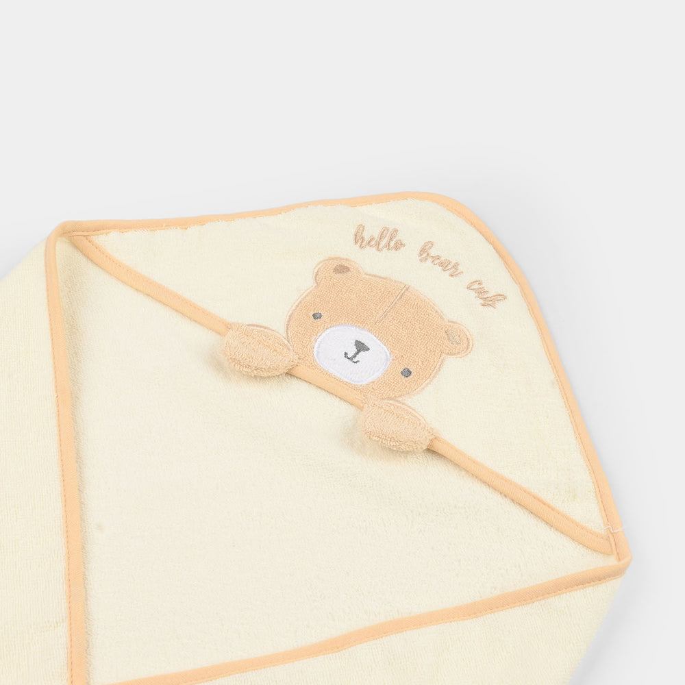 Hooded Baby Bath & Face Towel Woven Terry