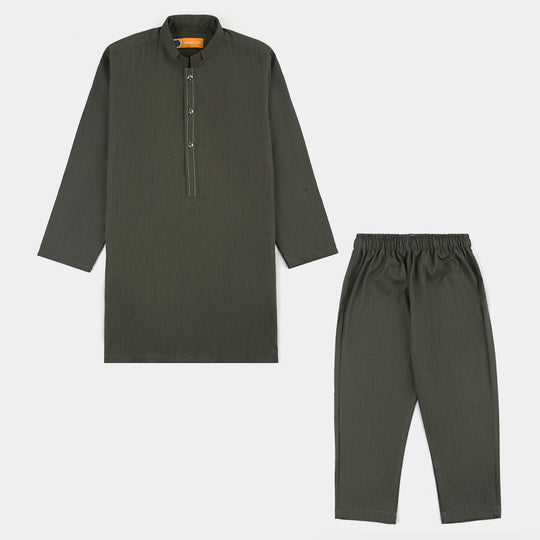 Boys Poly Viscose 2Piece Suit (Dusty Olive)