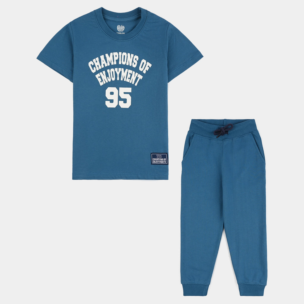 Teens Boys Jersey/Terry 2 Piece Suit (Champions) - Blue
