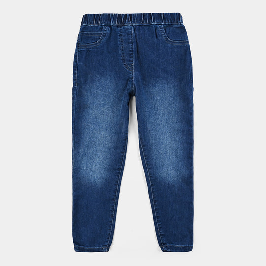 Girls Denim Stretch Jeggings Basic - DARK BLUE