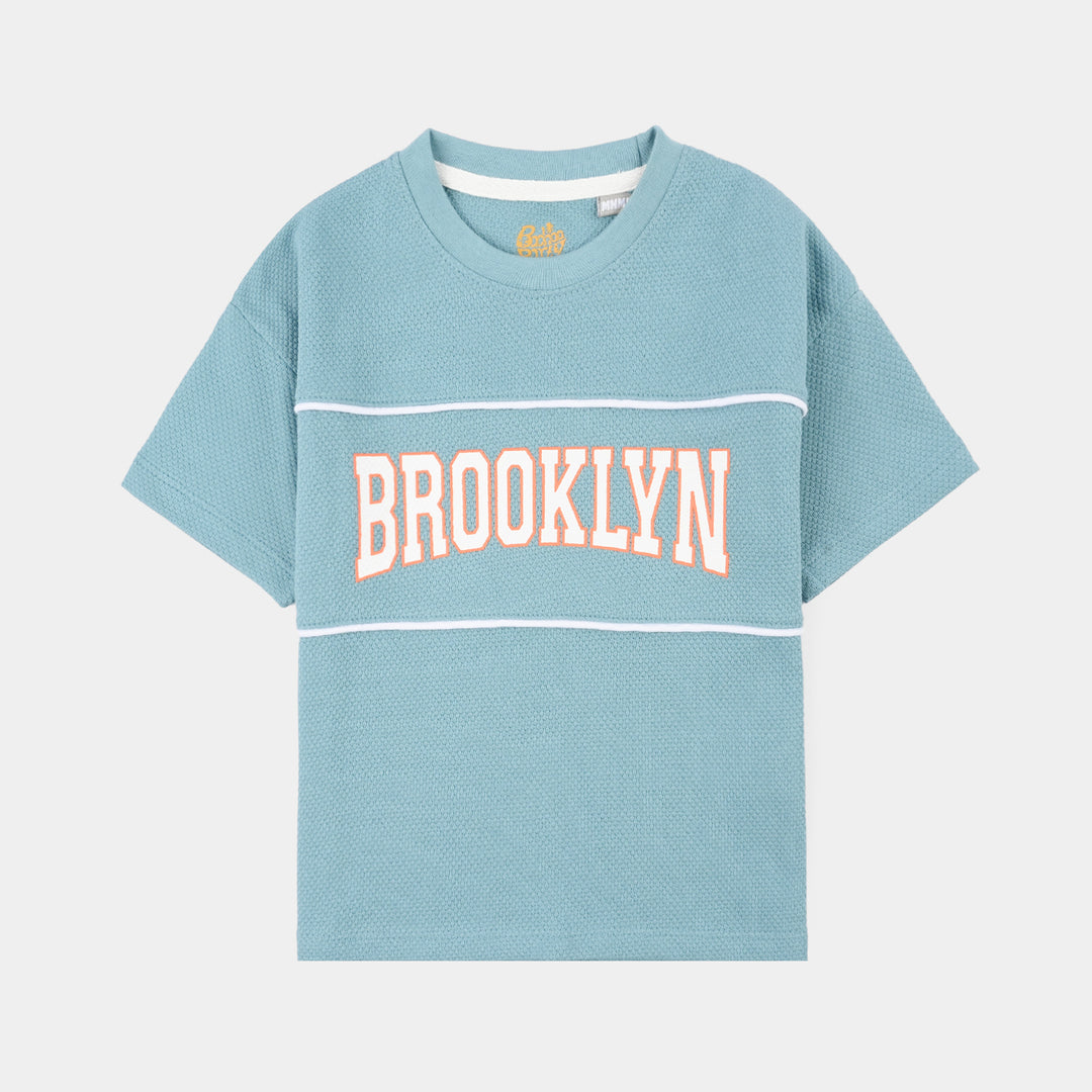 Boys Cotton PK T-Shirt H/S Brooklyn-Blue