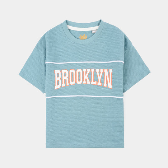 Boys Cotton PK T-Shirt H/S Brooklyn-Blue