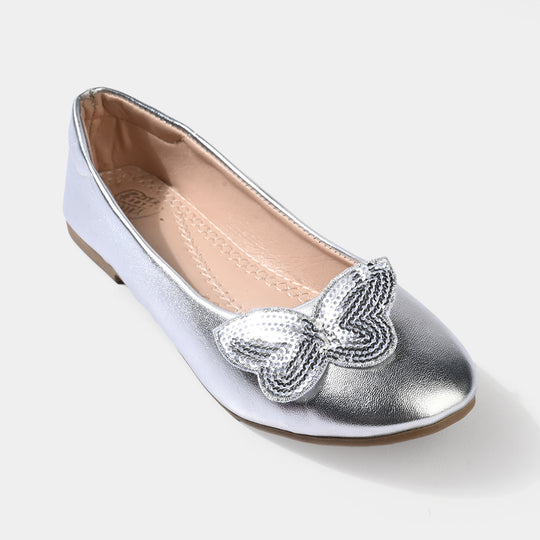 Girls Pumps 1349-SILVER