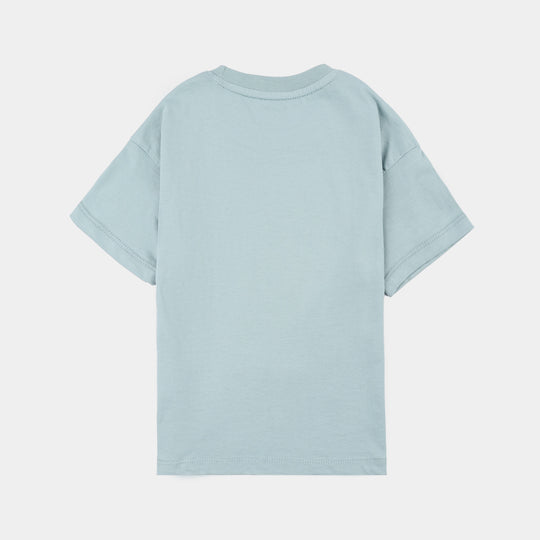 Boys Cotton Jersey T-Shirt Basketball - Blue