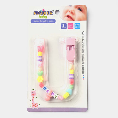 Soother Chain With Clip | Pink