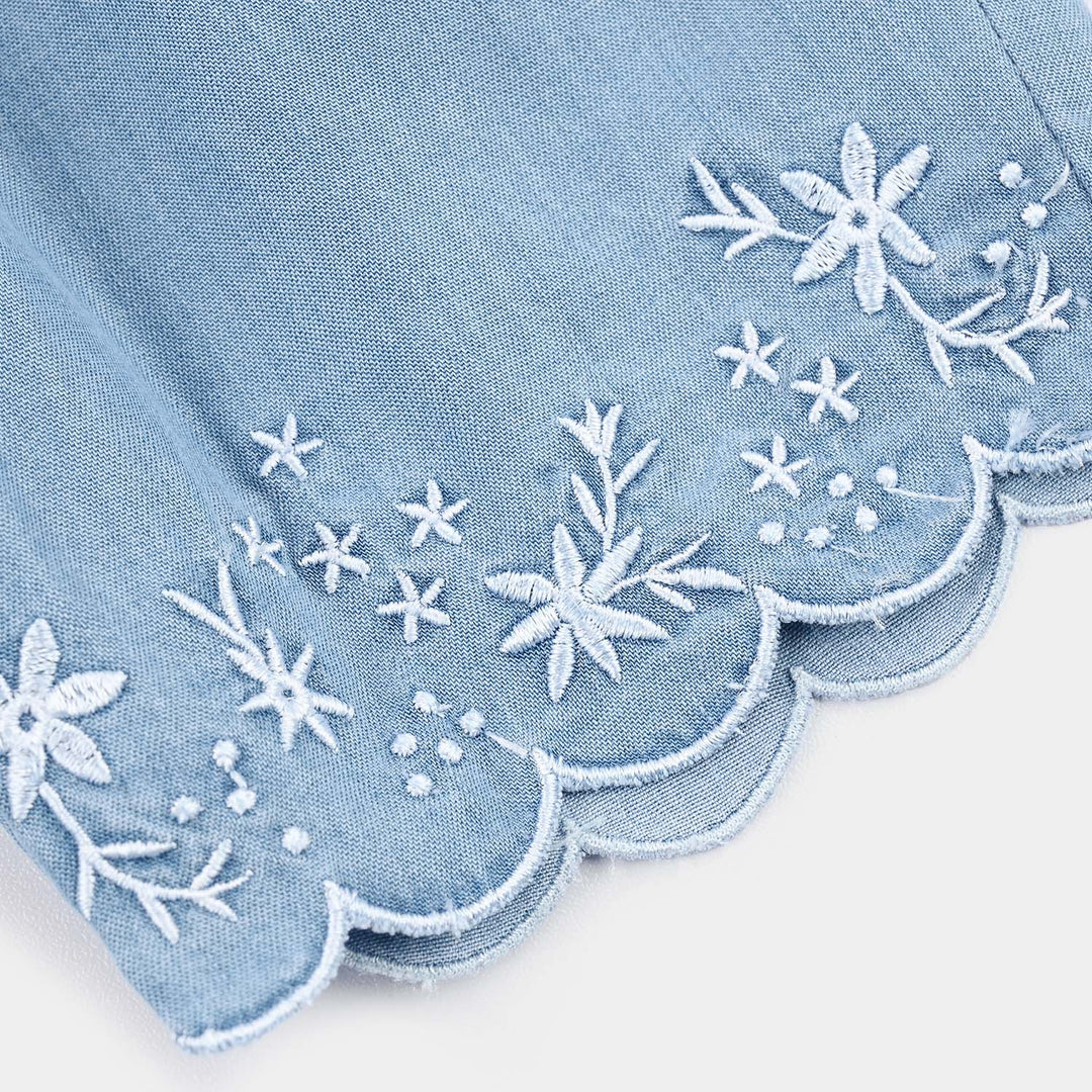 Girls Denim rigid SHORT PETALS-Light Blue