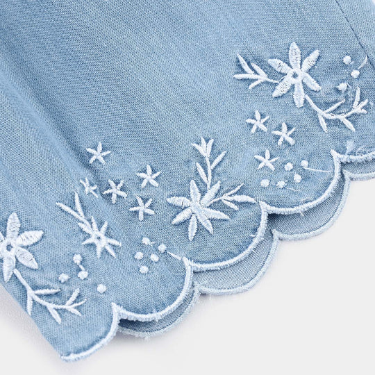 Girls Denim rigid SHORT PETALS-Light Blue