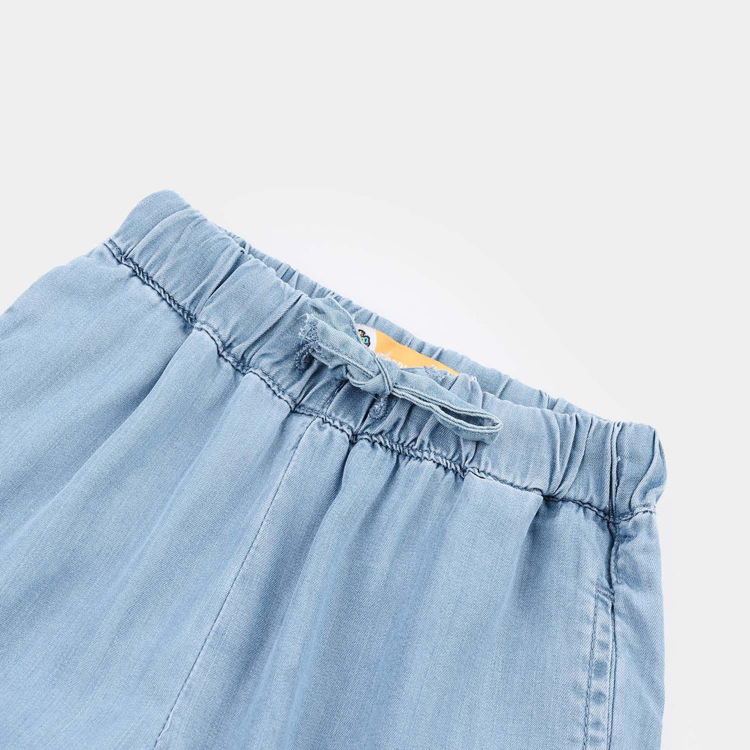 Girls Denim rigid SHORT PETALS-Light Blue