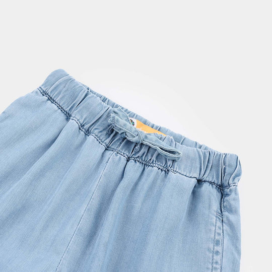 Girls Denim rigid SHORT PETALS-Light Blue