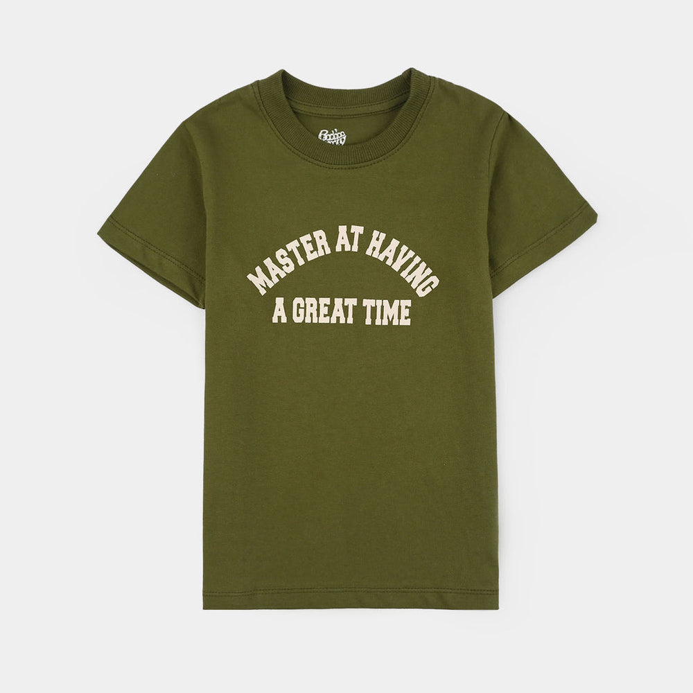 Teens Boys Jersey/Terry 2 Piece Suit (A Great Time) - Olive Green