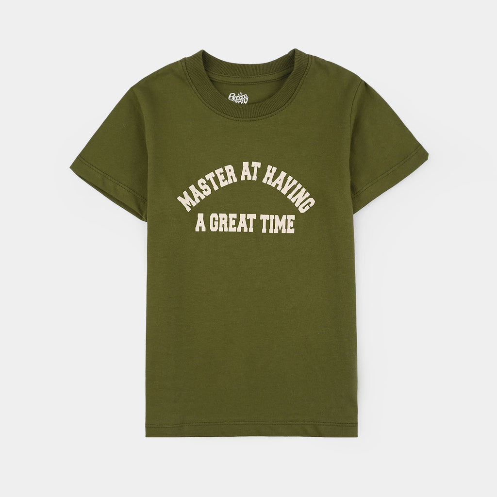 Teens Boys Jersey/Terry 2 Piece Suit (A Great Time) - Olive Green