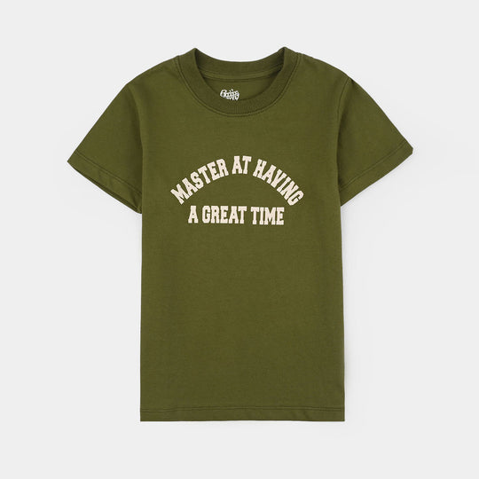 Teens Boys Jersey/Terry 2 Piece Suit (A Great Time) - Olive Green