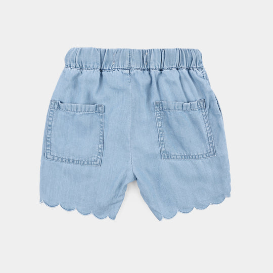 Girls Denim rigid SHORT PETALS-Light Blue