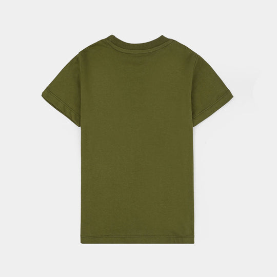 Teens Boys Jersey/Terry 2 Piece Suit (A Great Time) - Olive Green