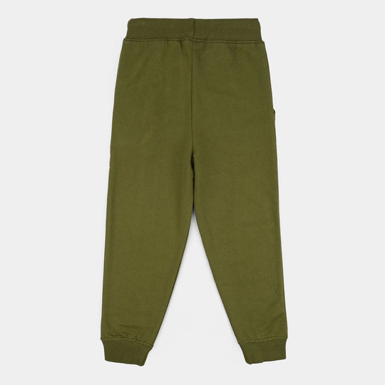 Teens Boys Jersey/Terry 2 Piece Suit (A Great Time) - Olive Green
