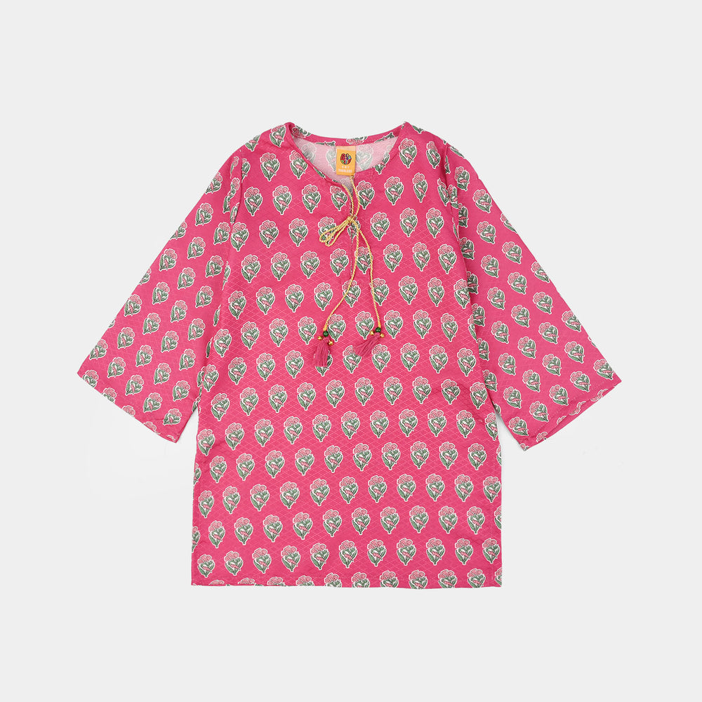 Teens Girls Jacquard Printed 2Pcs Desi Plum-Purple