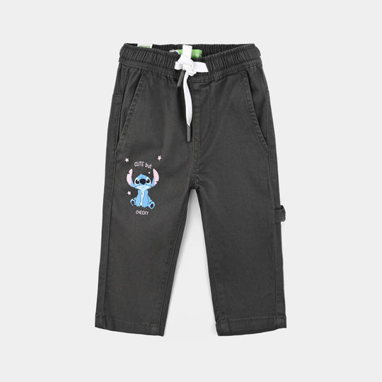 Infant Boys Cotton Twill Pant Stitch-Grey