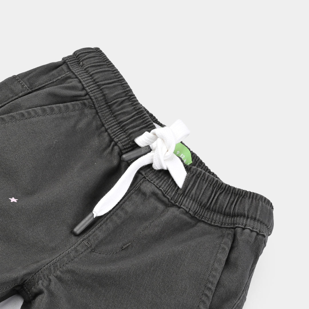 Infant Boys Cotton Twill Pant Stitch-Grey