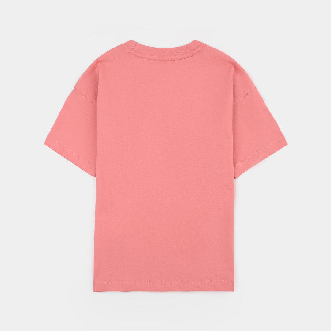 Girls Jersey/Terry T-Shirt Everyday- Pink