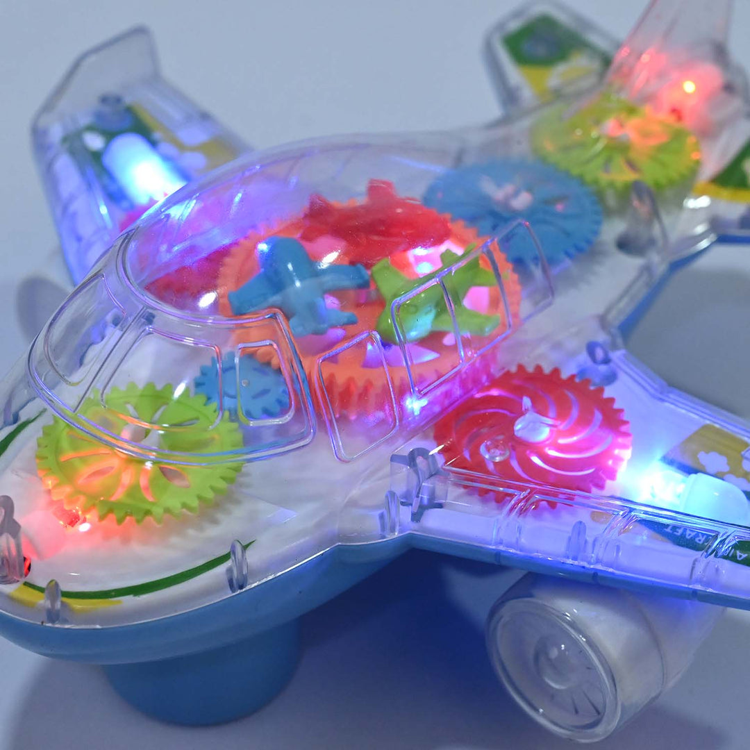 Electric Gear Plane With Light Music Toy For Kids
