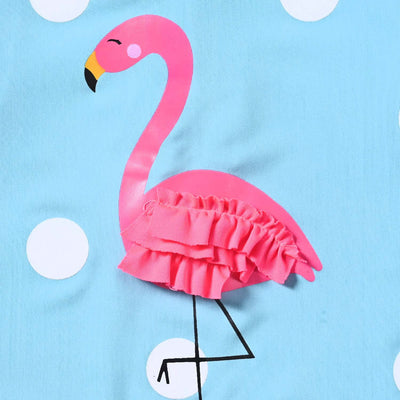 Girls Nylon Swimming Jumper Flamingo-Sky