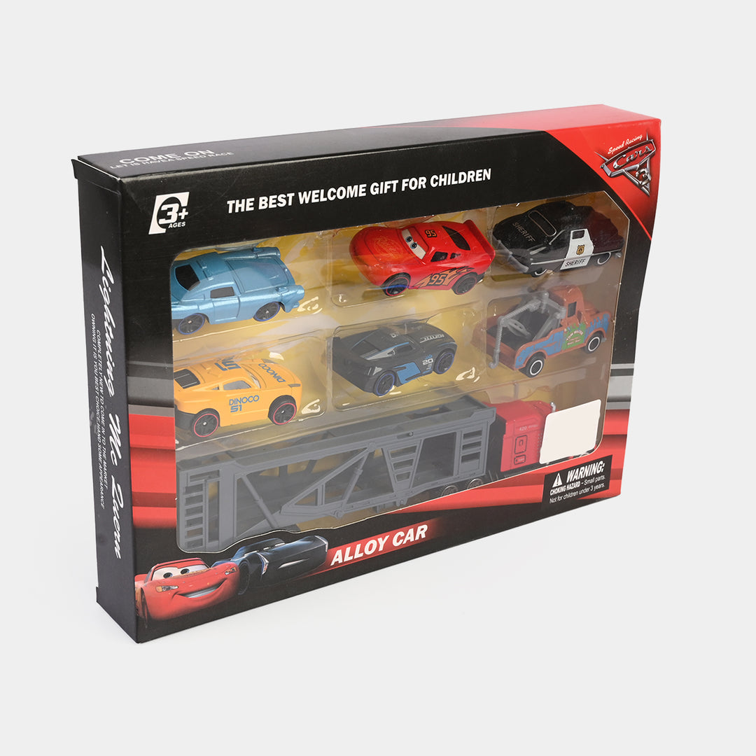 Alloy Truck with Cars Play Set