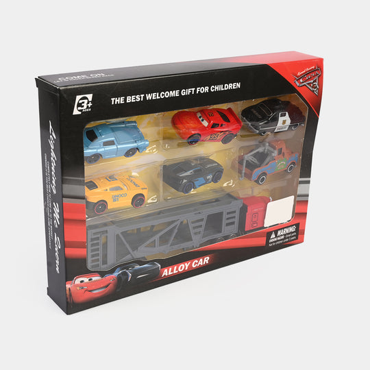 Alloy Truck with Cars Play Set