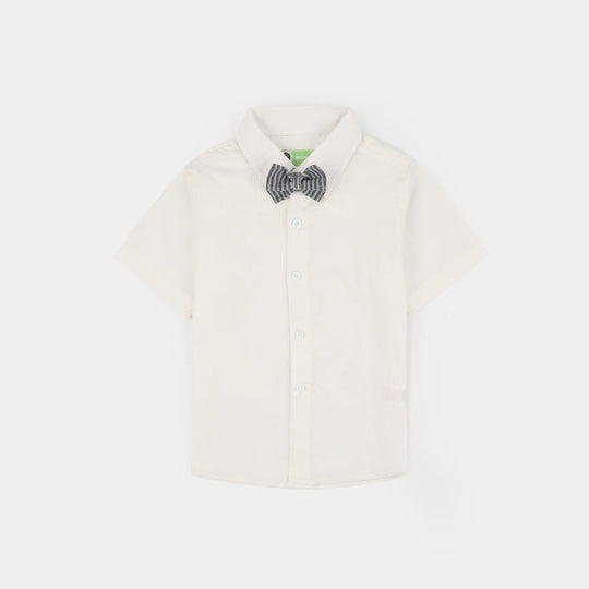 Infant Boys Cotton Woven Suit (Navy Stripe) - Grey