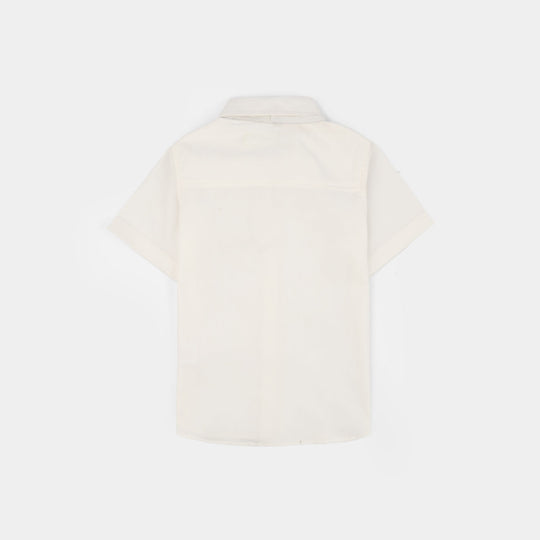 Infant Boys Cotton Woven Suit (Navy Stripe) - Grey