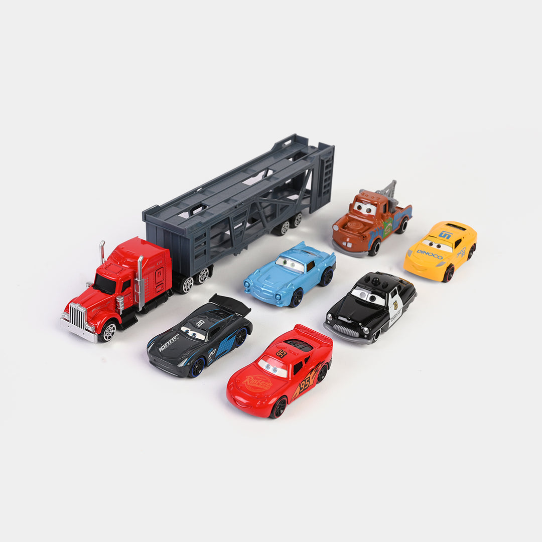 Alloy Truck with Cars Play Set