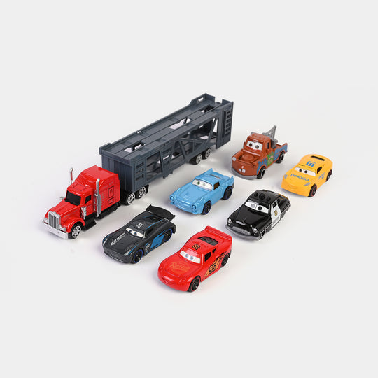 Alloy Truck with Cars Play Set