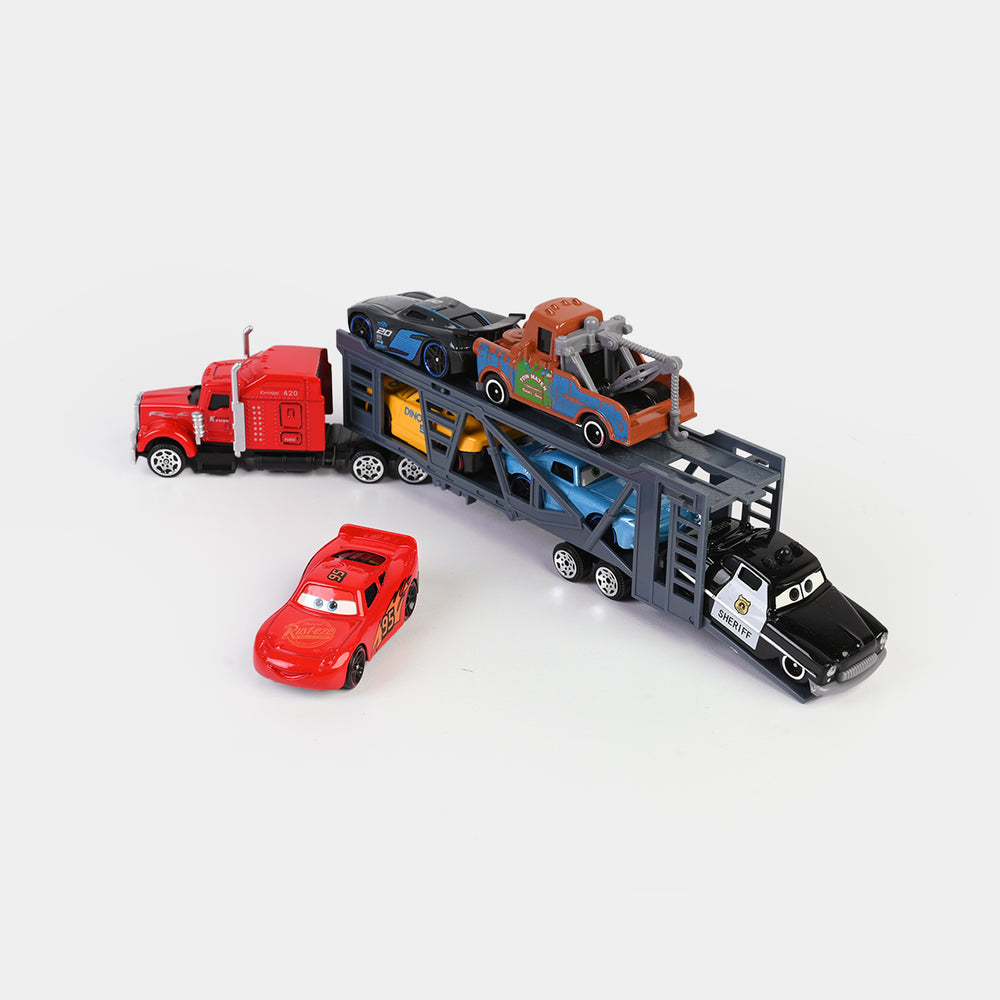 Alloy Truck with Cars Play Set